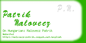 patrik malovecz business card